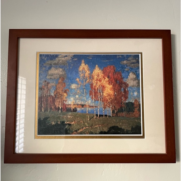 Framed print artwork falling leaves - Picture 2 of 4